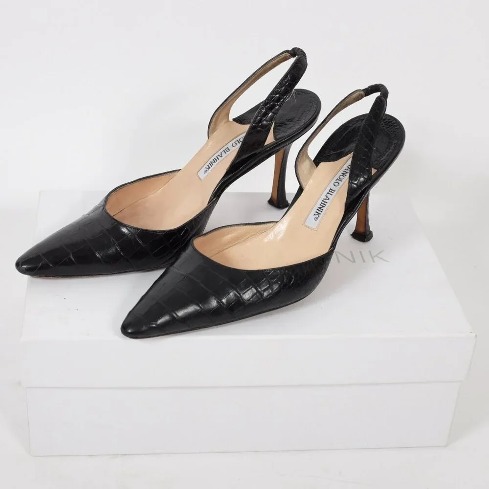 Manolo Blahnik Carolyne crocodile alligator shoes - Picture 6 of 11